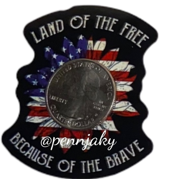 SUNFLOWER lovers sticker for water bottles laptops cards crafts LAND OF THE FREE - Picture 2 of 2